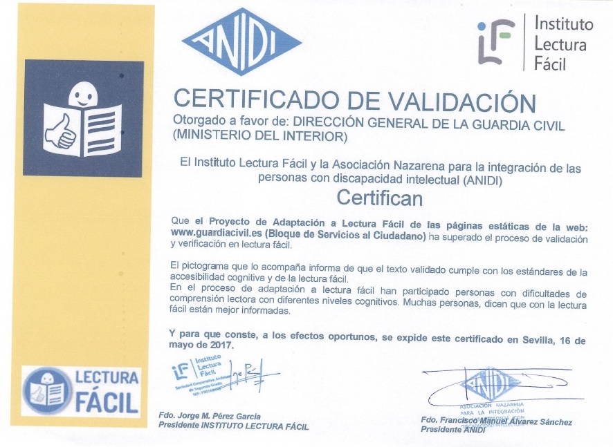certificado de validacion web guardia civil